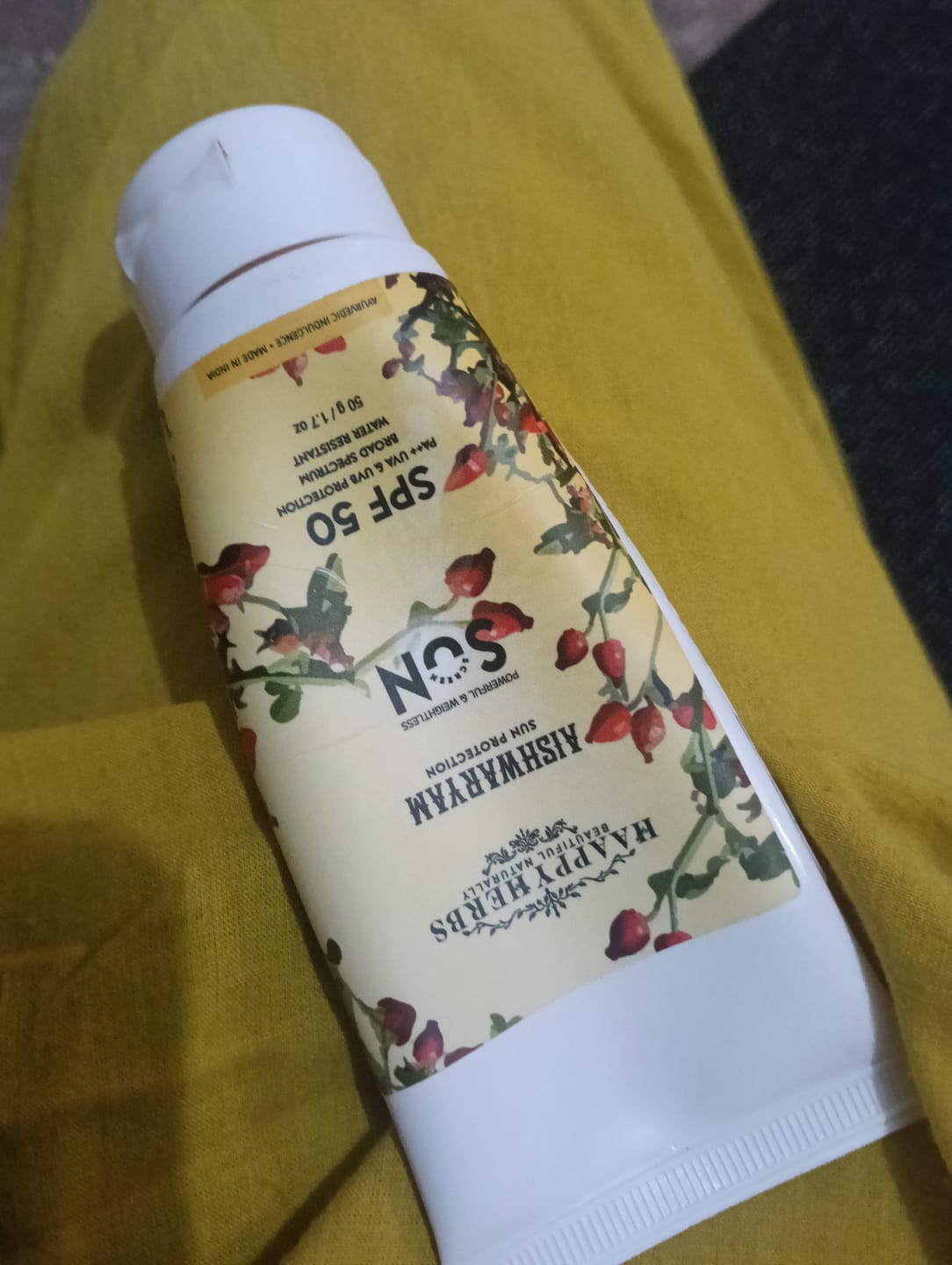 Customer photo review of Aishwaryam SPF50 Powerful,weightless & Moisturizing Sunscreen , Pa++,uva& Uvb Protection