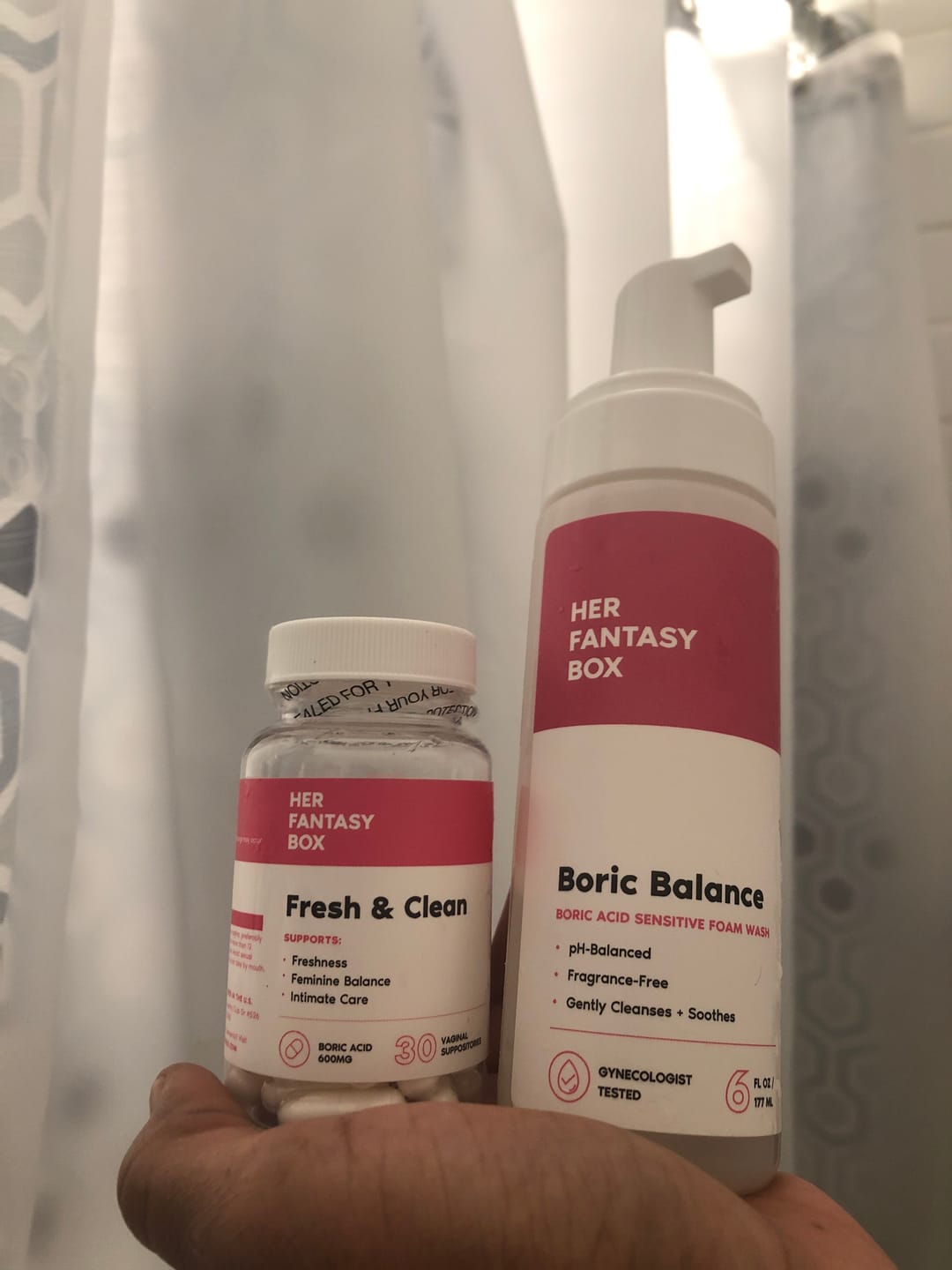 Customer photo review of The Fresh & Clean Kit - Boric Acid Vaginal Wash & Suppository Duo