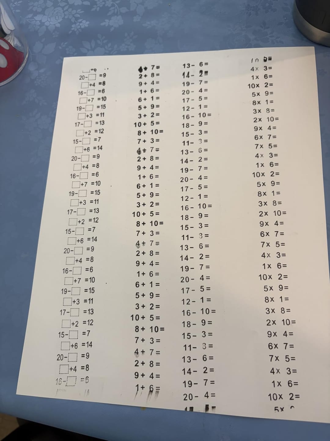 Customer photo review of Math Exercise Sum 4 in 1 Assignment Roller Stamp