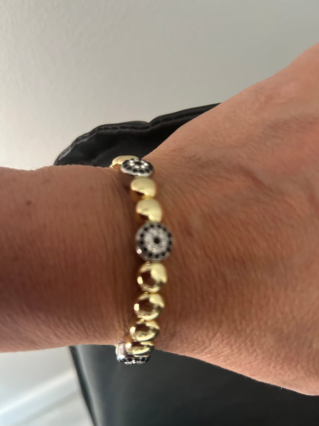 Customer photo review of Black & Silver Protection Bracelet