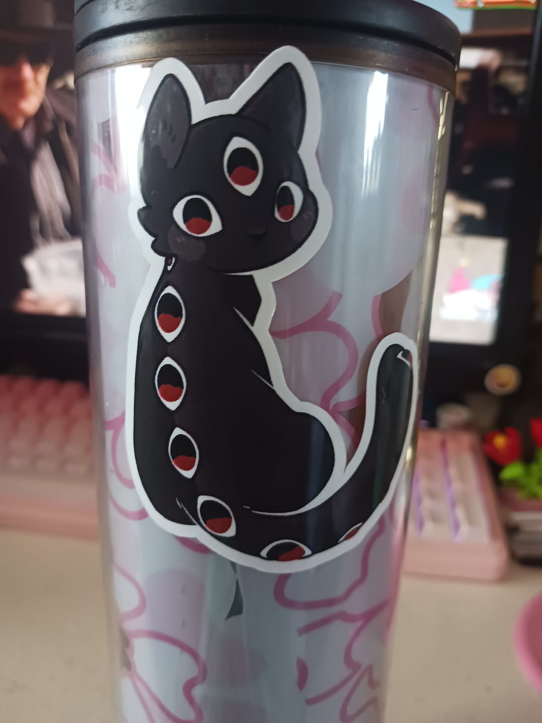 Customer photo review of Creepy Cat Stickers!