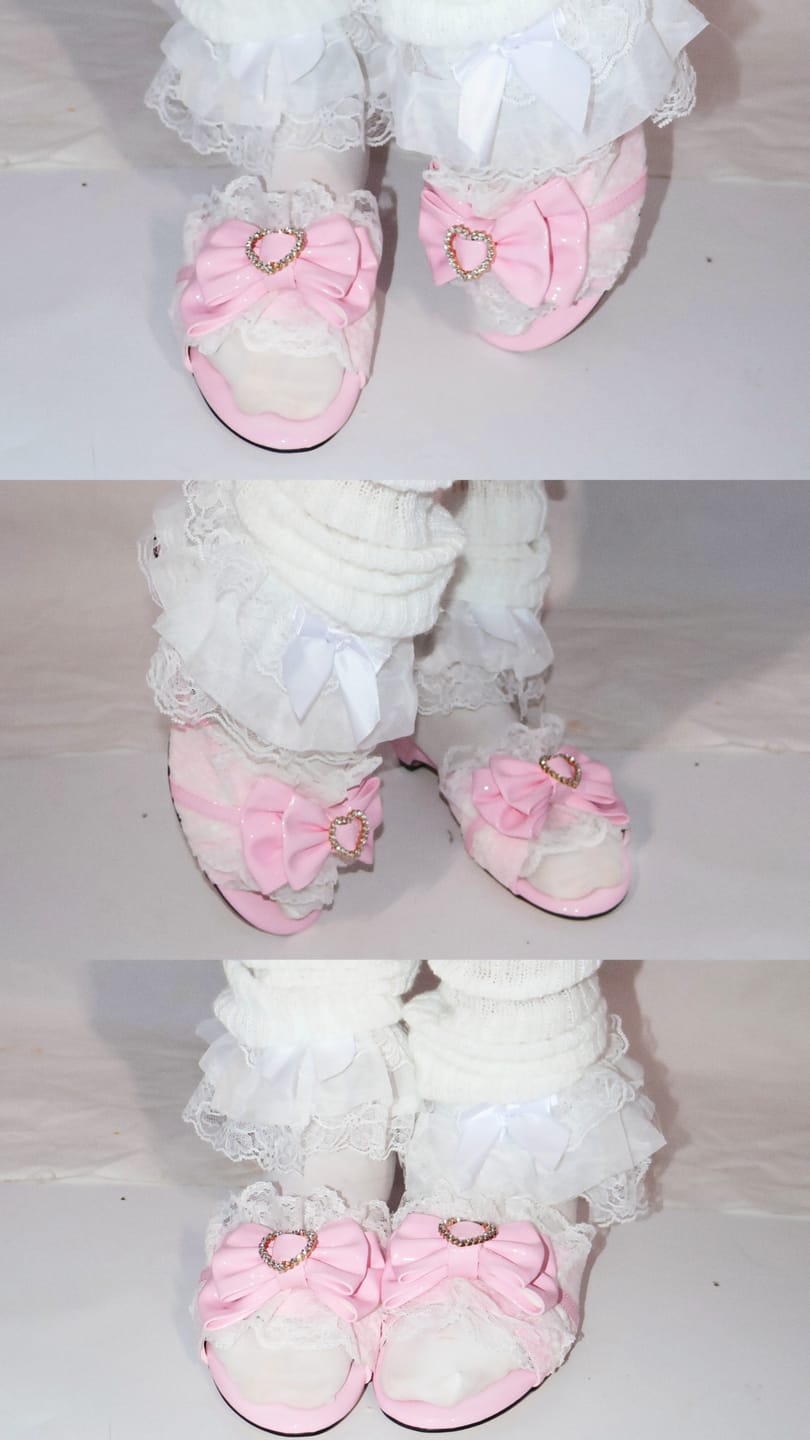Customer photo review of Hime-style high heels, 4cm wedge heel with bow