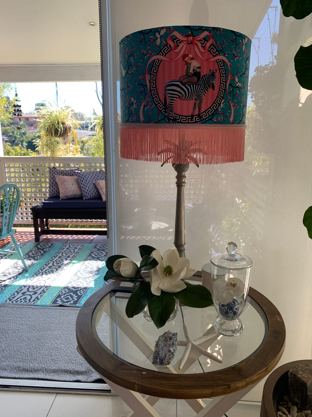 Customer photo review of Gigi Cherry Blossom Fringed Lampshade
