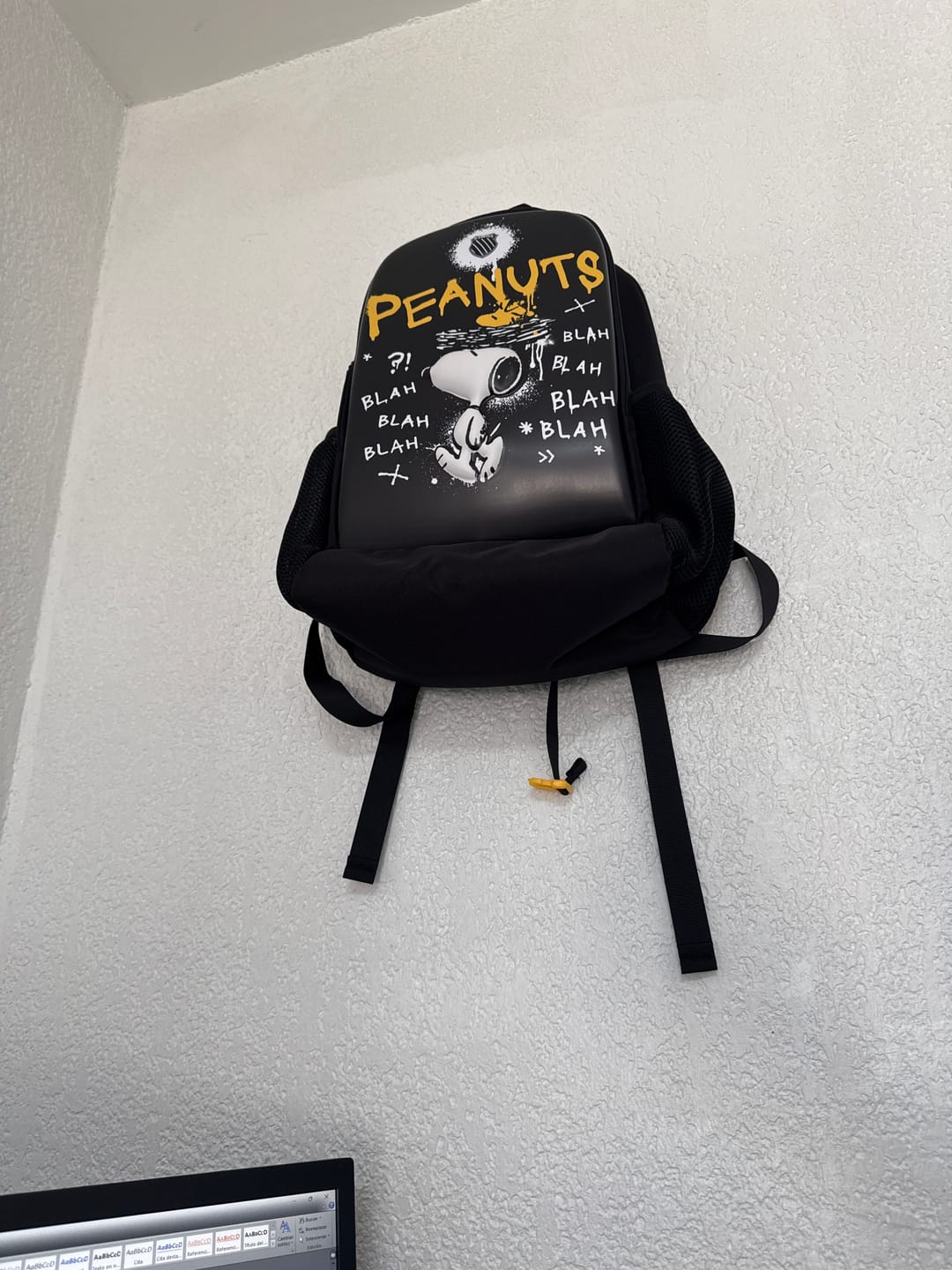 Customer photo review of Mochila Snoopy Blah Blah