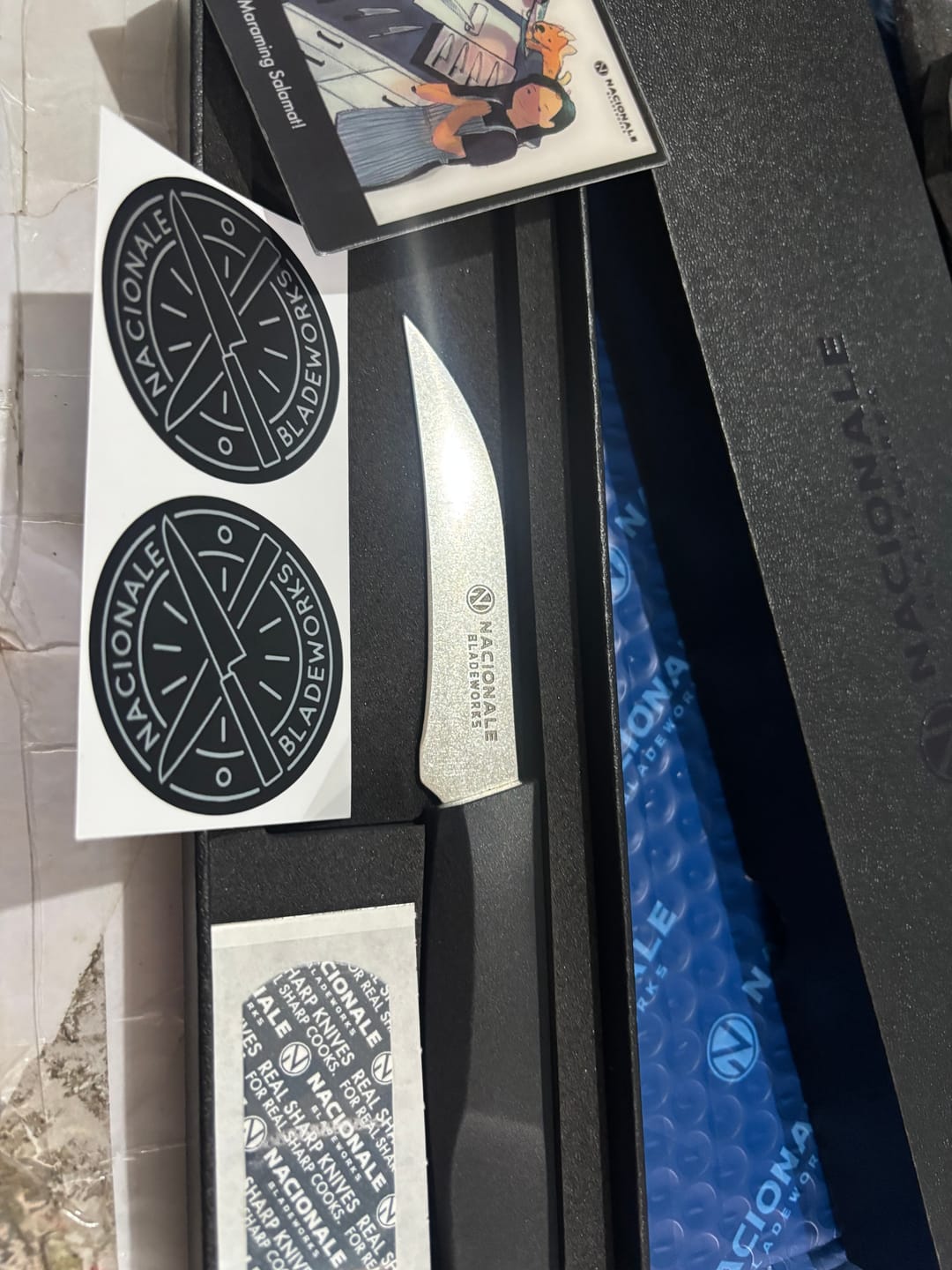 Customer photo review of 90mm Paring Knife. AUS8 Steel. Recycled Plastic Skateboard Material Handle