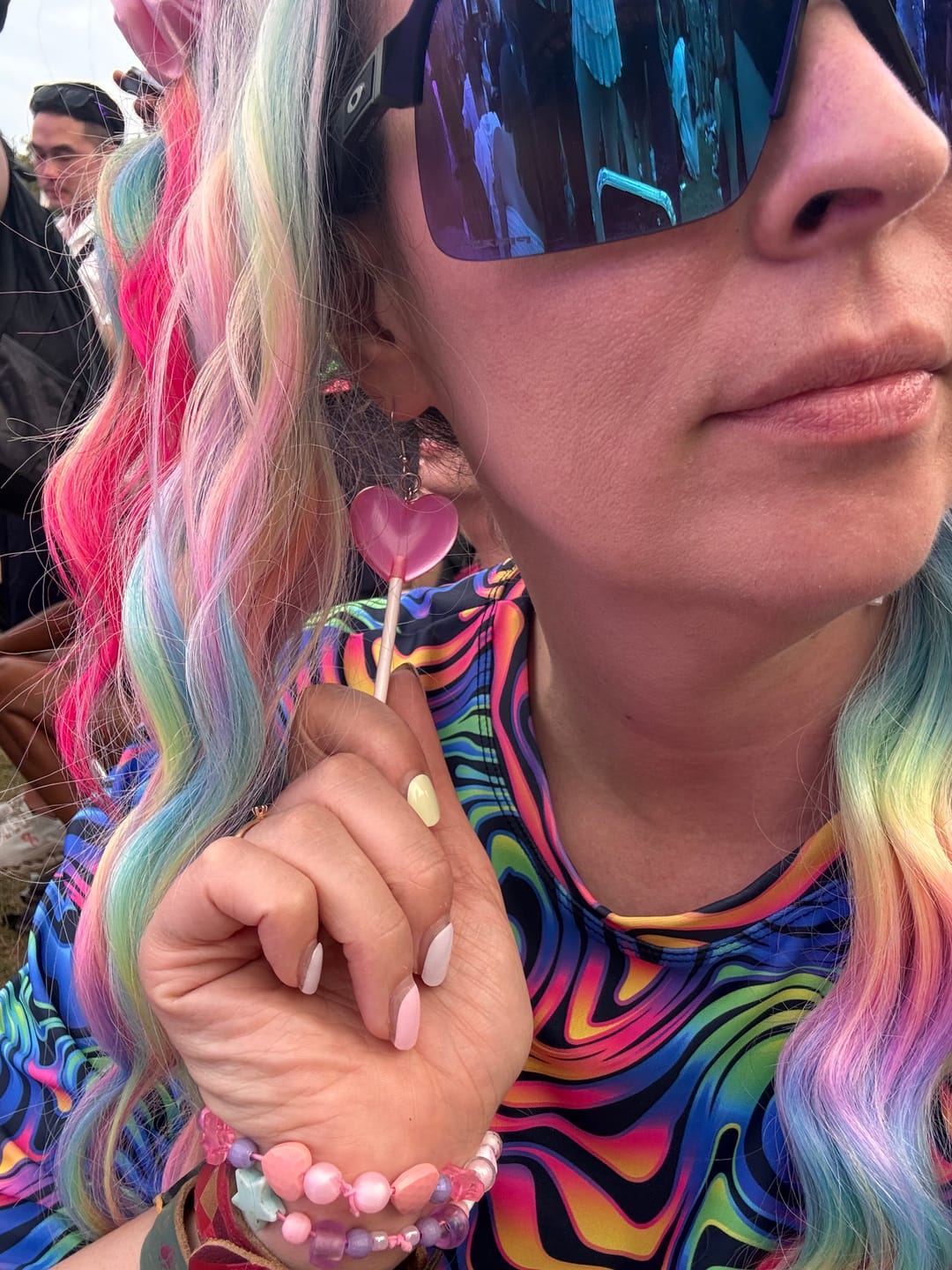 Customer photo review of Pink Lollipop Earrings