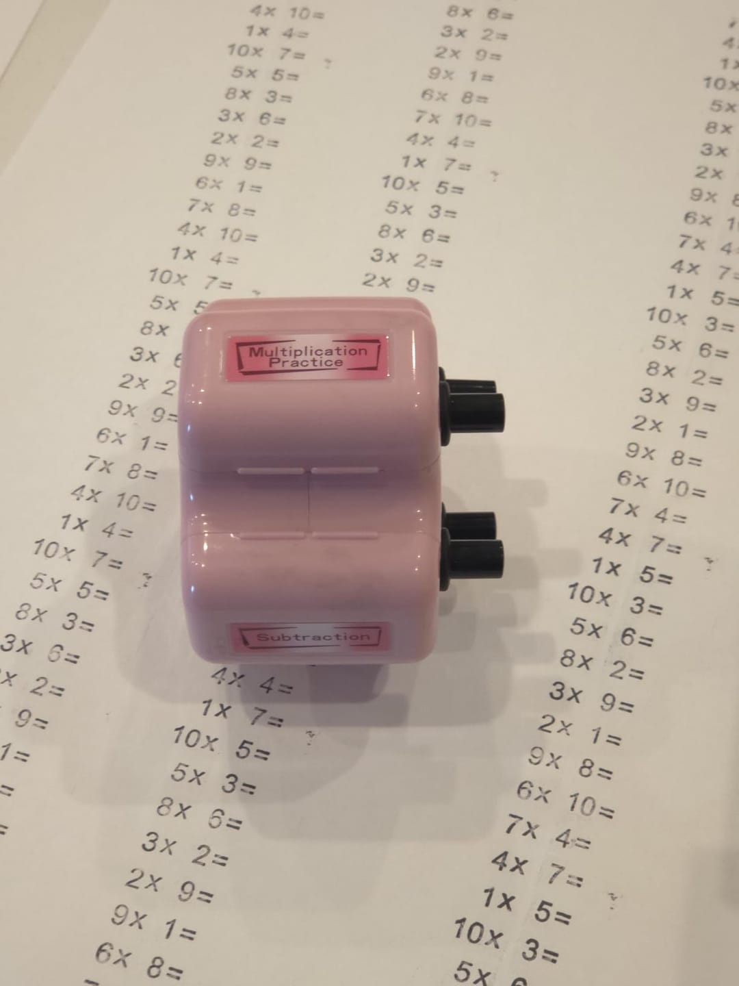 Customer photo review of Math Exercise Sum 4 in 1 Assignment Roller Stamp