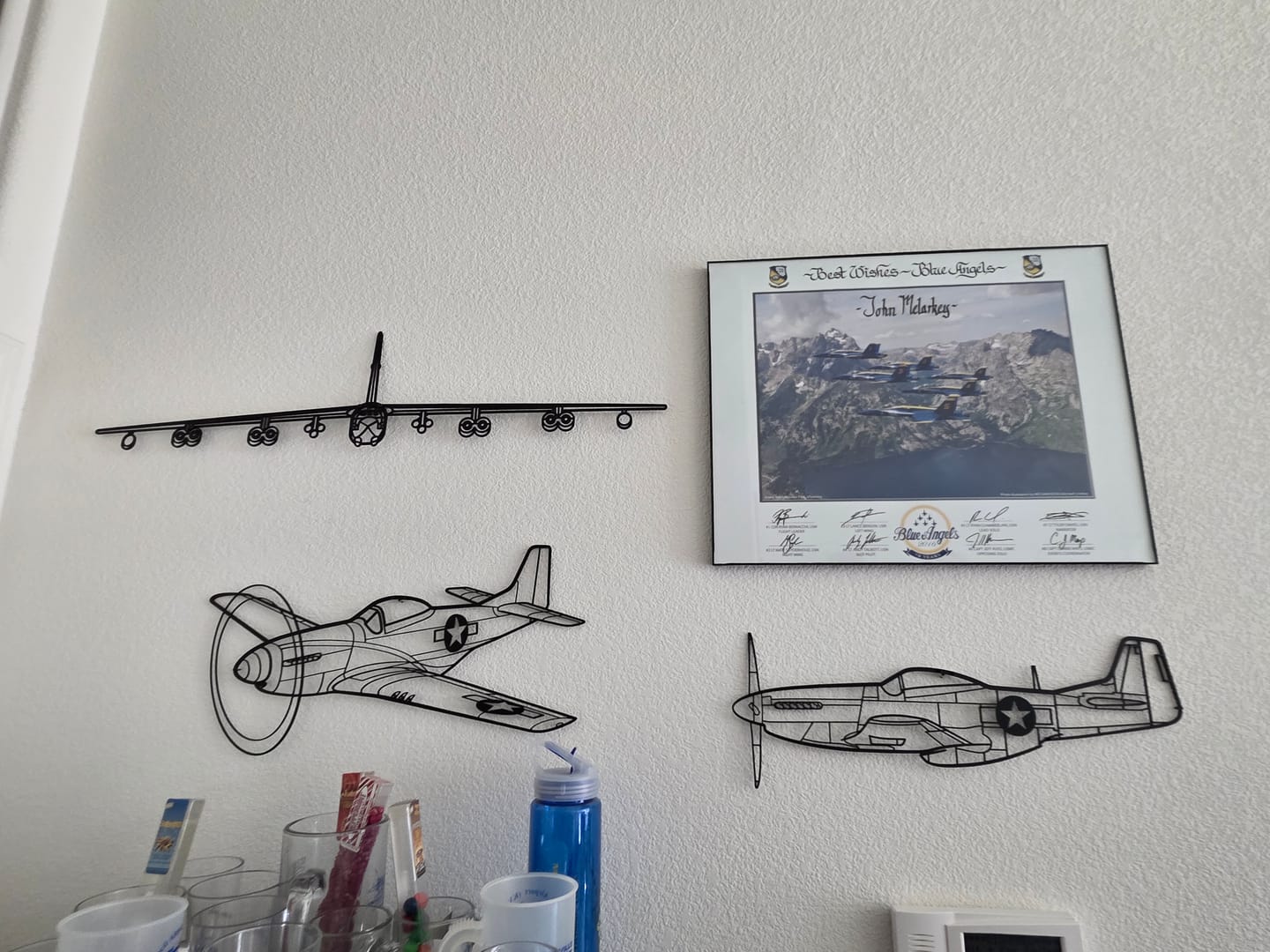 Customer photo review of P-51 Mustang Silhouette Metal Wall Art