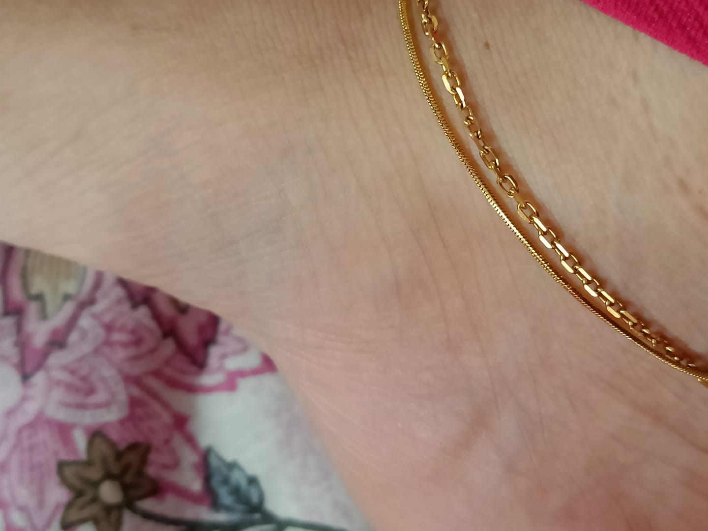 Customer photo review of Two Layered Solid Cable Anklet