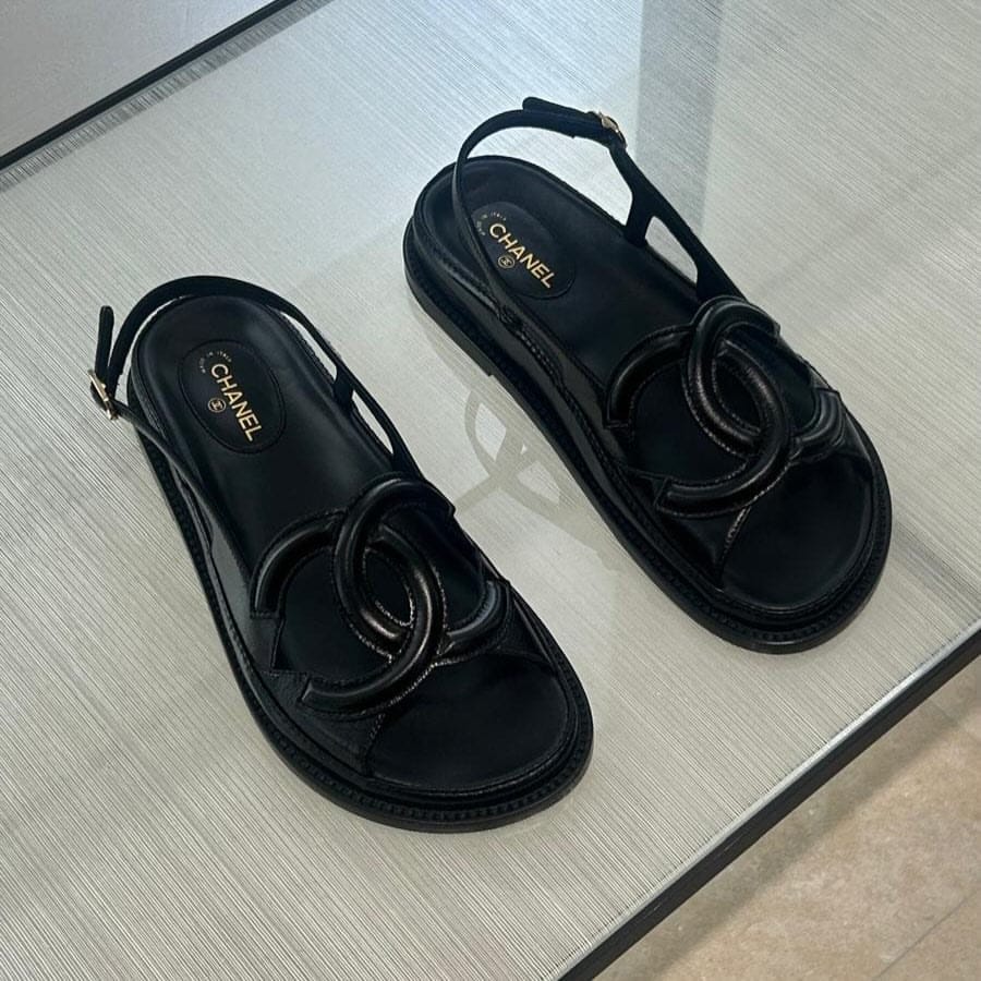 Customer photo review of Chanel 2026 Double C Sandal Suede Lambskin