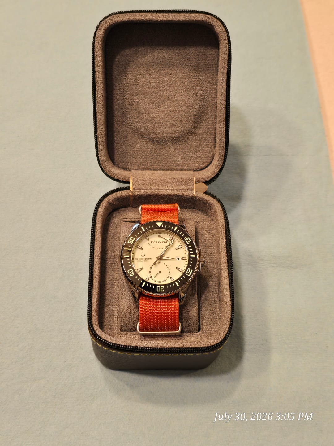 Customer photo review of Oceaneva FULL LUME Power Reserve 6000m Automatic Grade 5 Titanium Watch Green