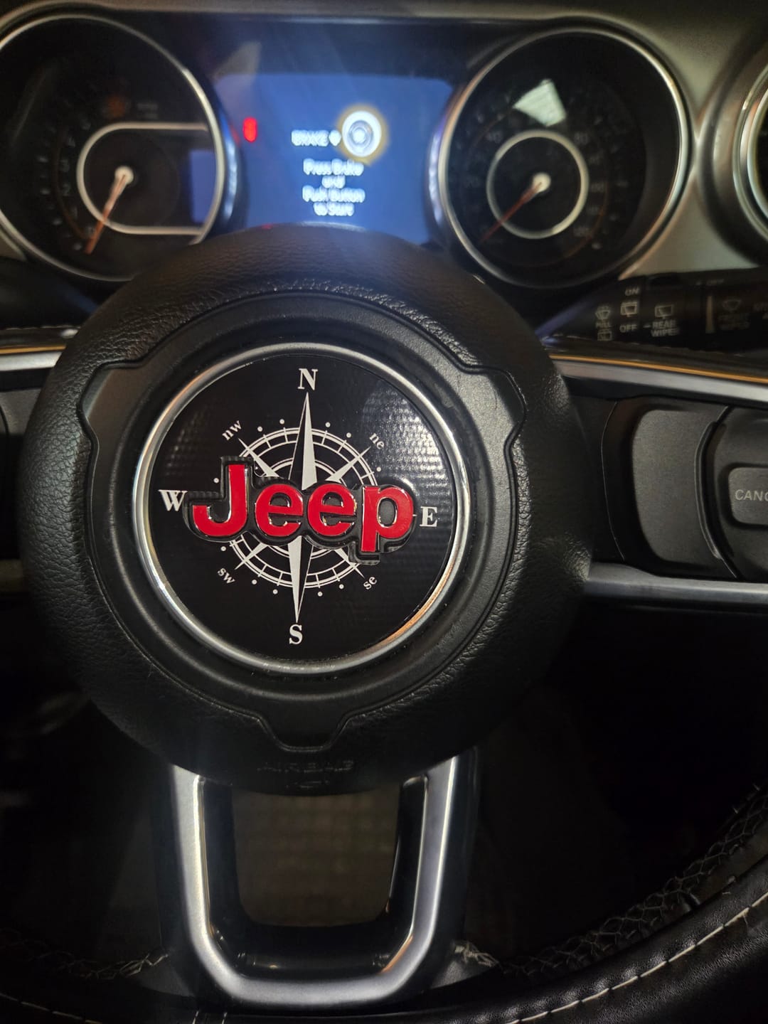 Customer photo review of Center Ring Steering Wheel Vinyl Overlay Cover for Jeep | Fits Jeep Models