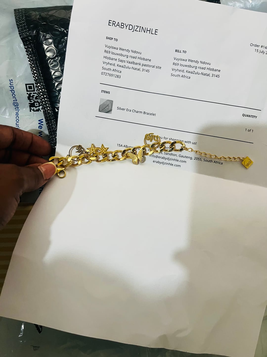 Customer photo review of Silver Era Charm Bracelet