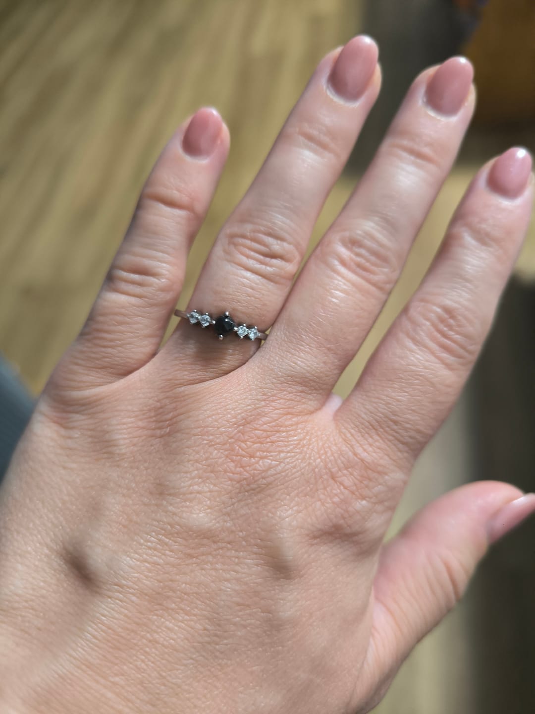 Customer photo review of Obsidian Ring - Perlenschliff rund