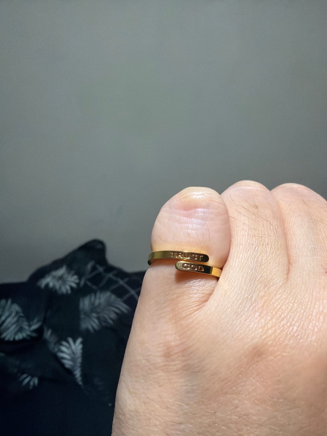 Customer photo review of Gold Trust God Ring (Adjustable size)