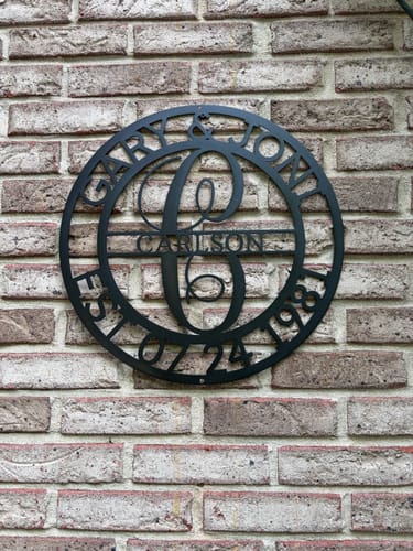 Customer photo review of Elaborate Name - Steel Sign