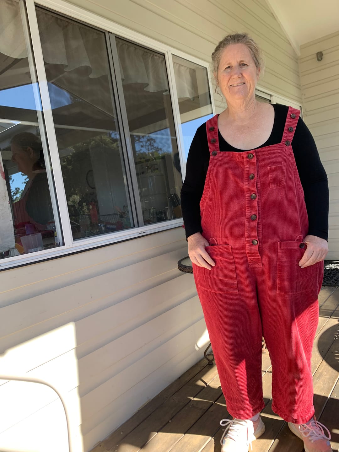 Customer photo review of Plus Size Women Vintage Solid Corduroy Jumpsuits