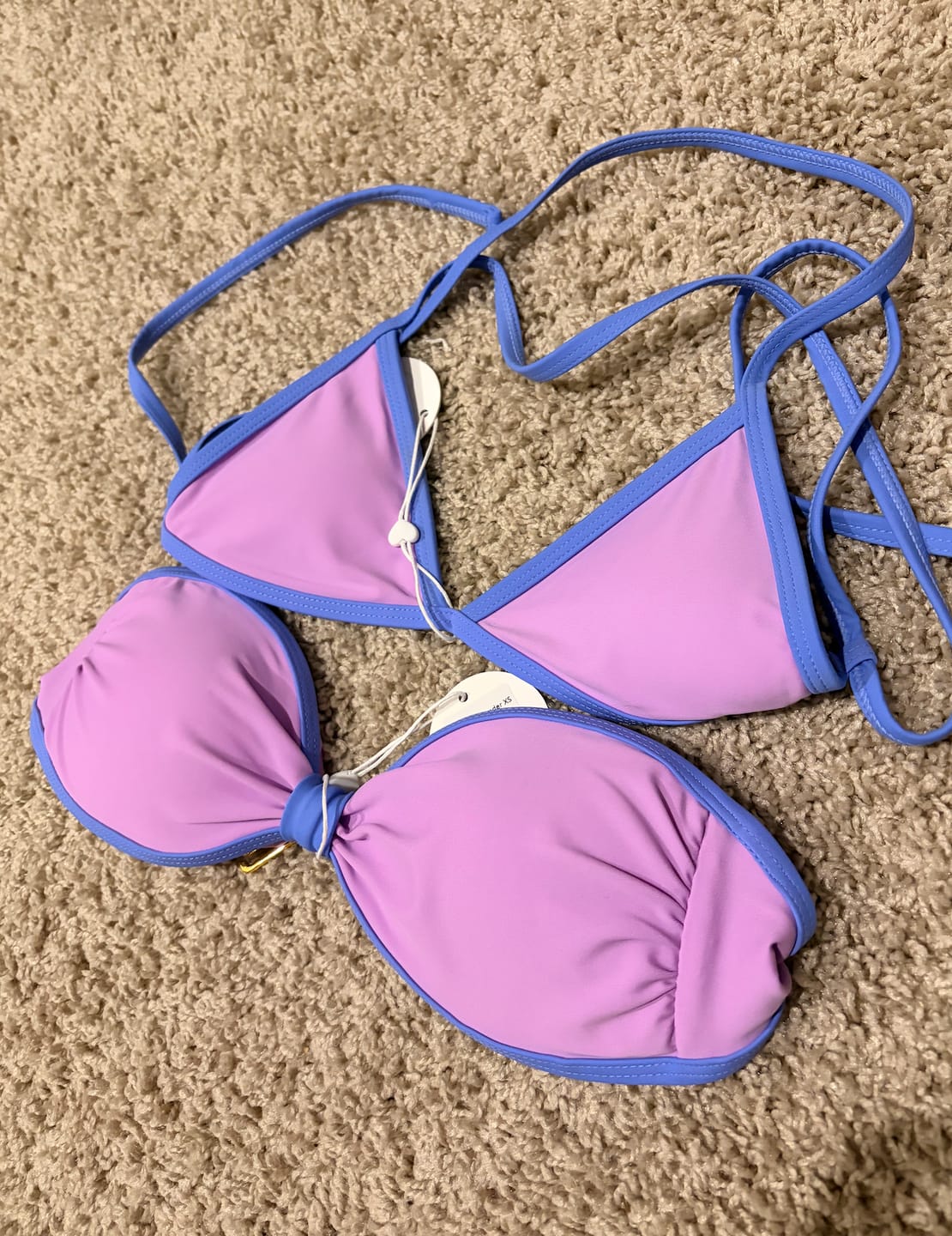 Customer photo review of LILY Lavender Minimal Triangle Top