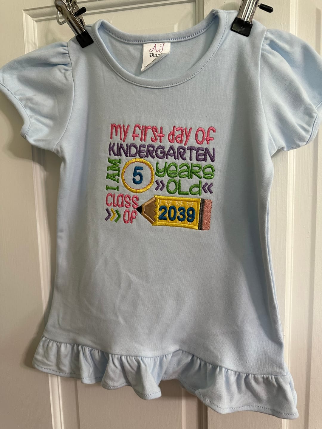 Customer photo review of Girl's Short Sleeve RUFFLE BOTTOM Shirts
