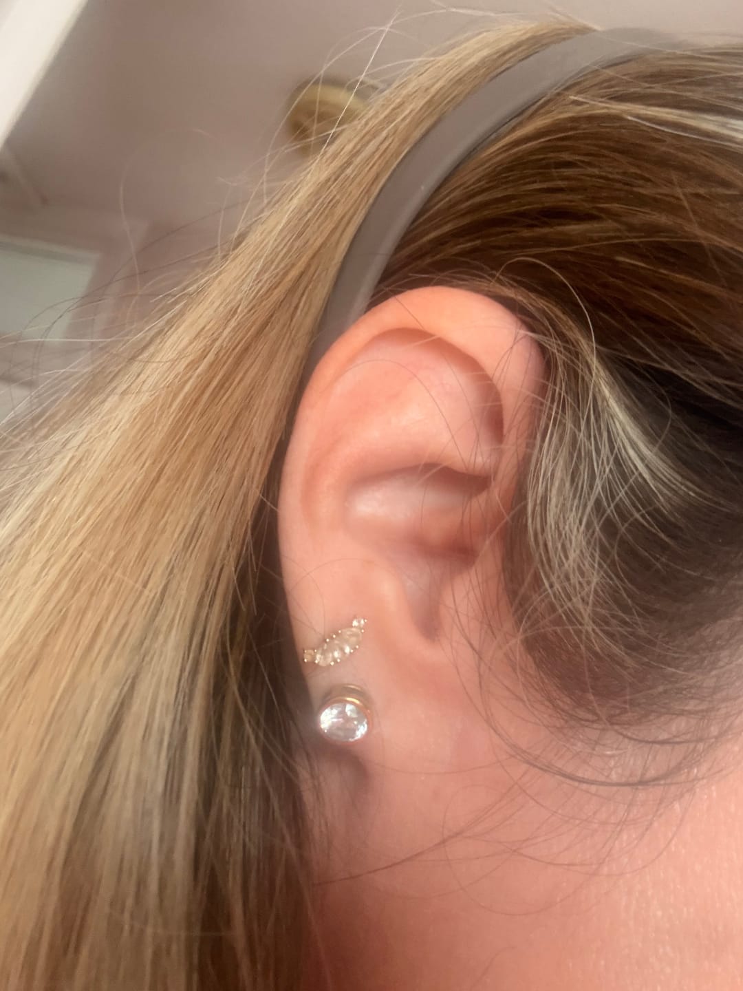 Customer photo review of Bezel Tennis Studs