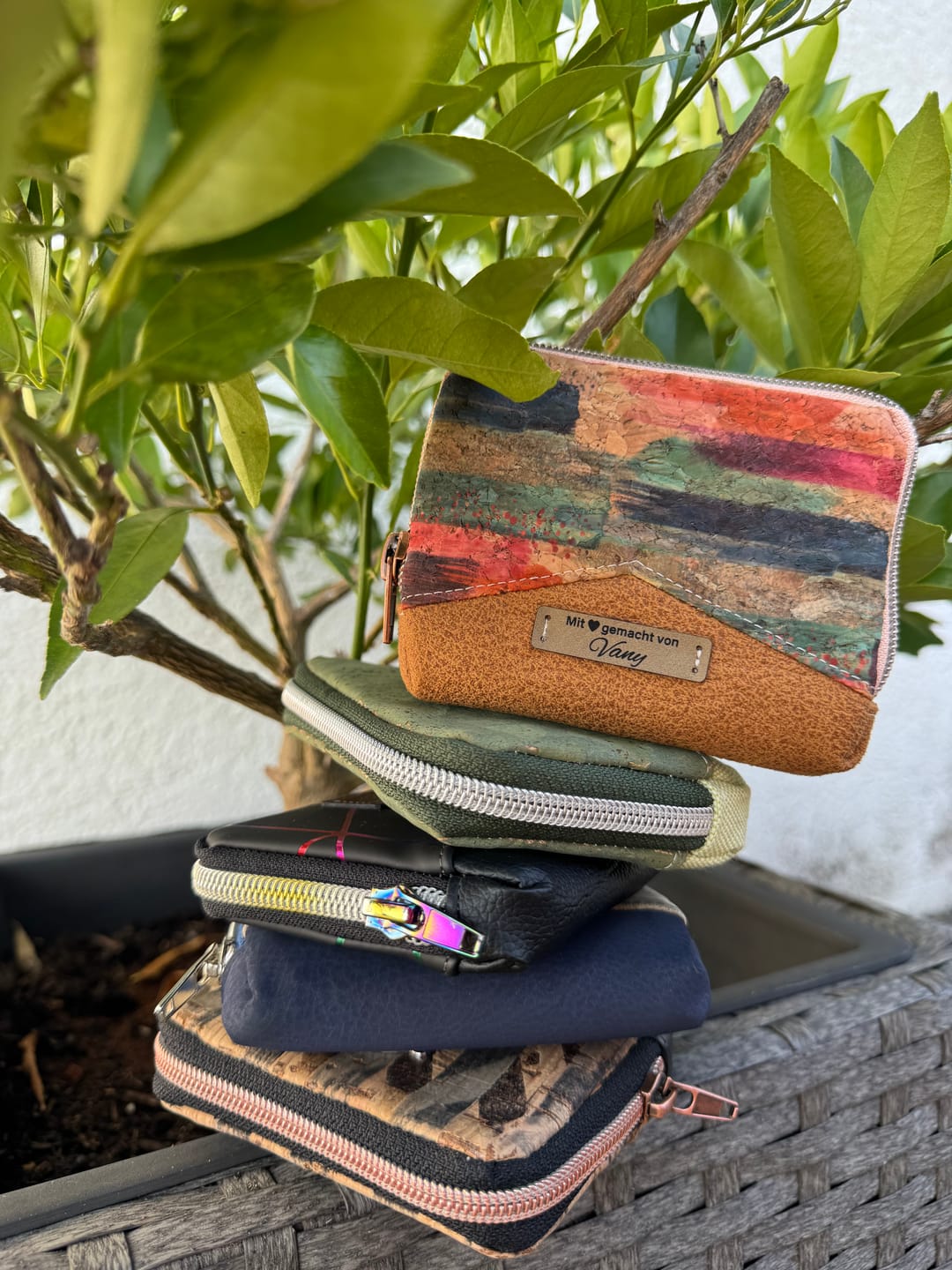 Customer photo review of Kunstleder Labels mit eigenem Schriftzug, verschiedene Farben