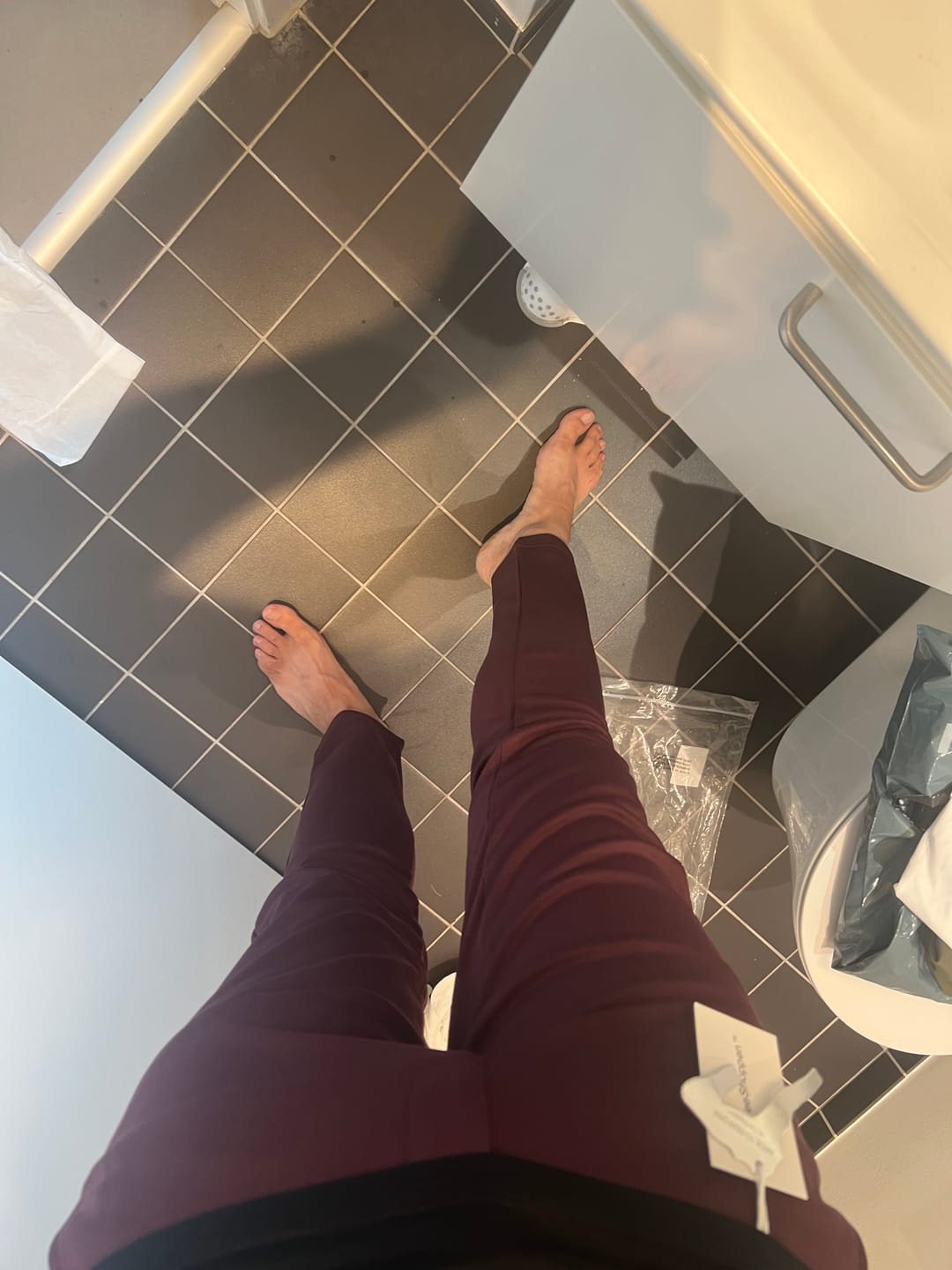 Customer photo review of Performance Trousers - Burgundy