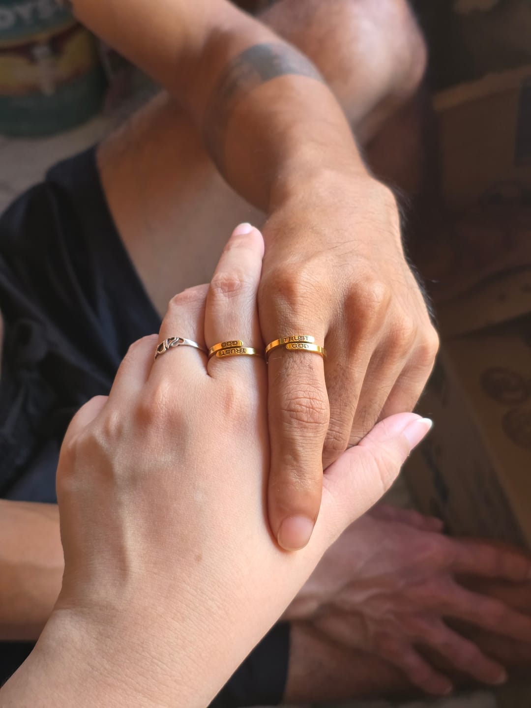 Customer photo review of Gold Trust God Ring (Adjustable size)
