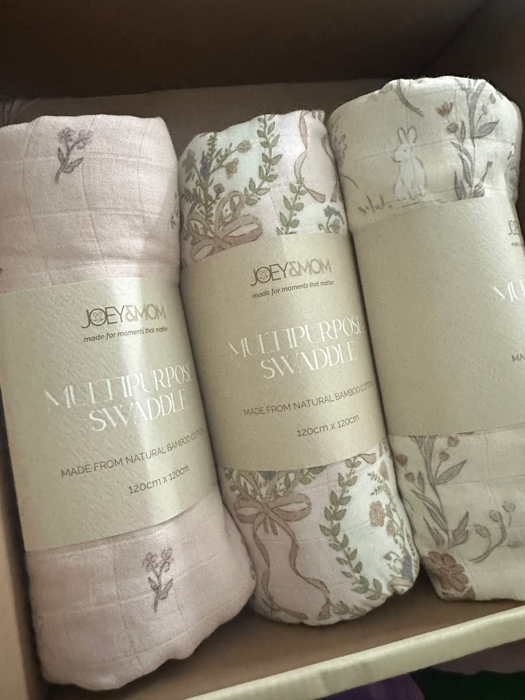 Customer photo review of Organic Bamboo Muslin Swaddle