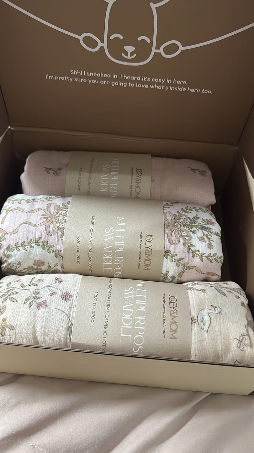 Customer photo review of Organic Bamboo Muslin Swaddle