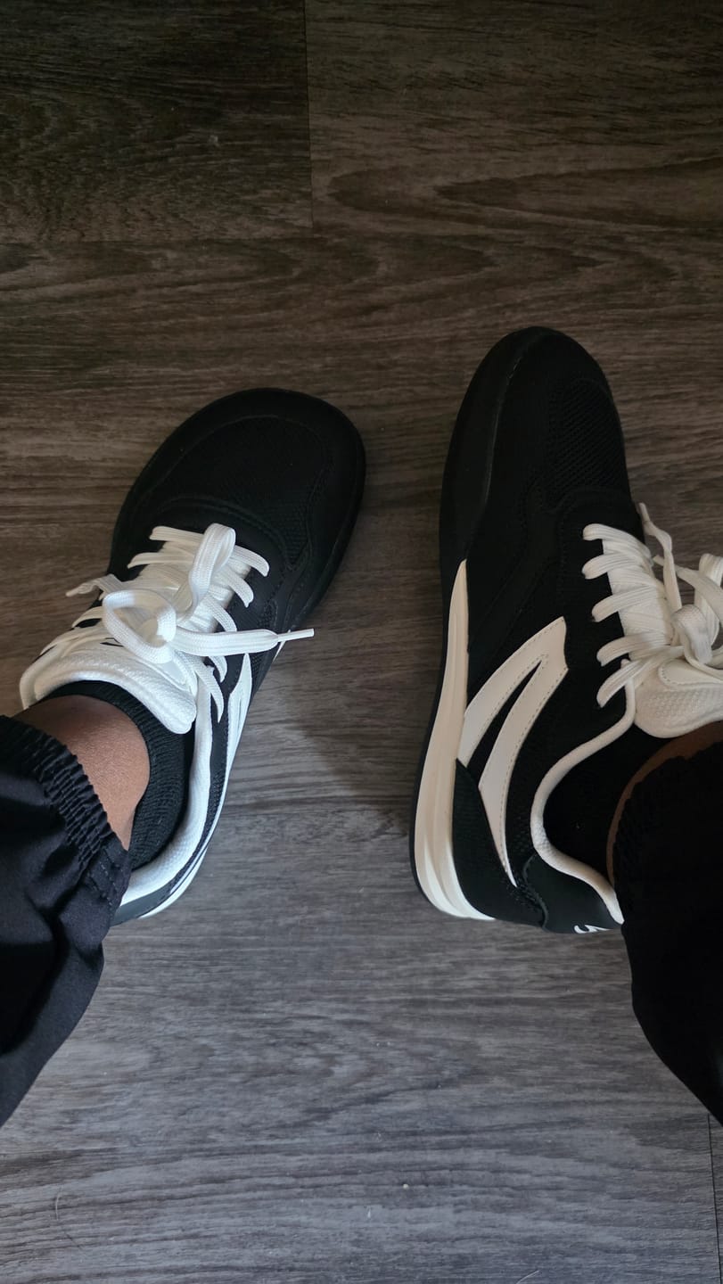 Customer photo review of Heather - Wide Toe Sneakers