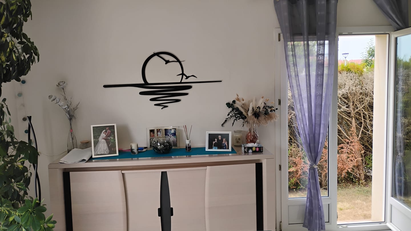 Customer photo review of Décoration murale en métal - Coucher du soleil (SUN.04)