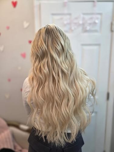 Customer photo review of [Virgin Hair] Seamless Injected Tape in Extensions Platinum Blonde #60