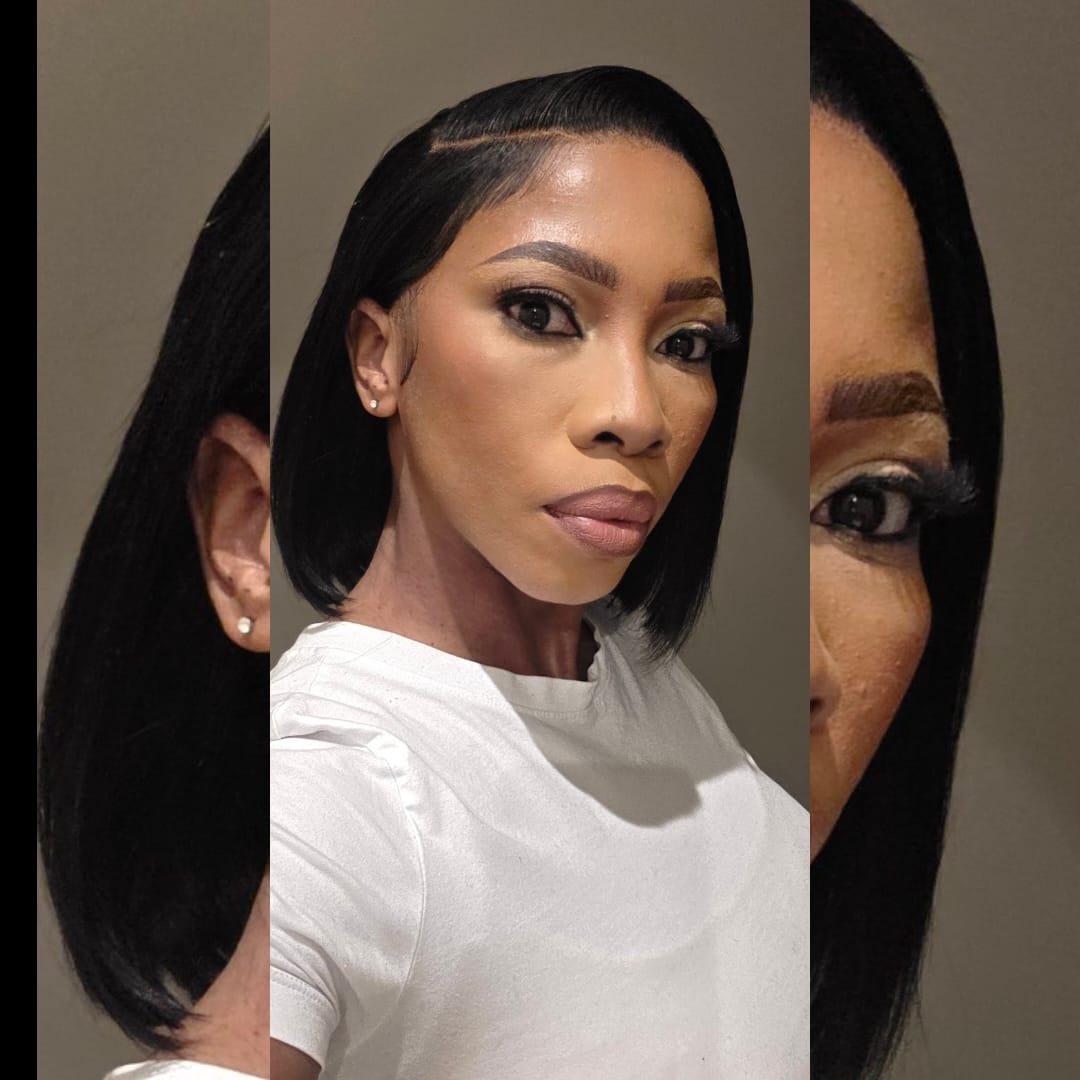 Customer photo review of 10-16" Straight Peruvian Bob Wig- 13x4 Lace Front