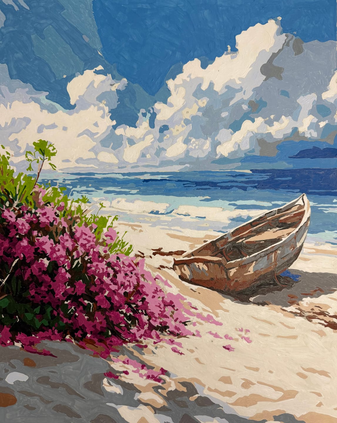 Customer photo review of Rusty Boat at the Beach | Paint by Number