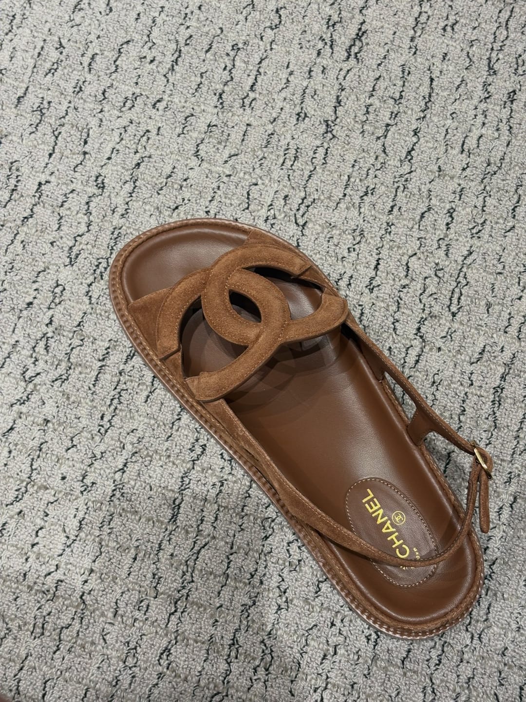 Customer photo review of Chanel 2026 Double C Sandal Suede Lambskin