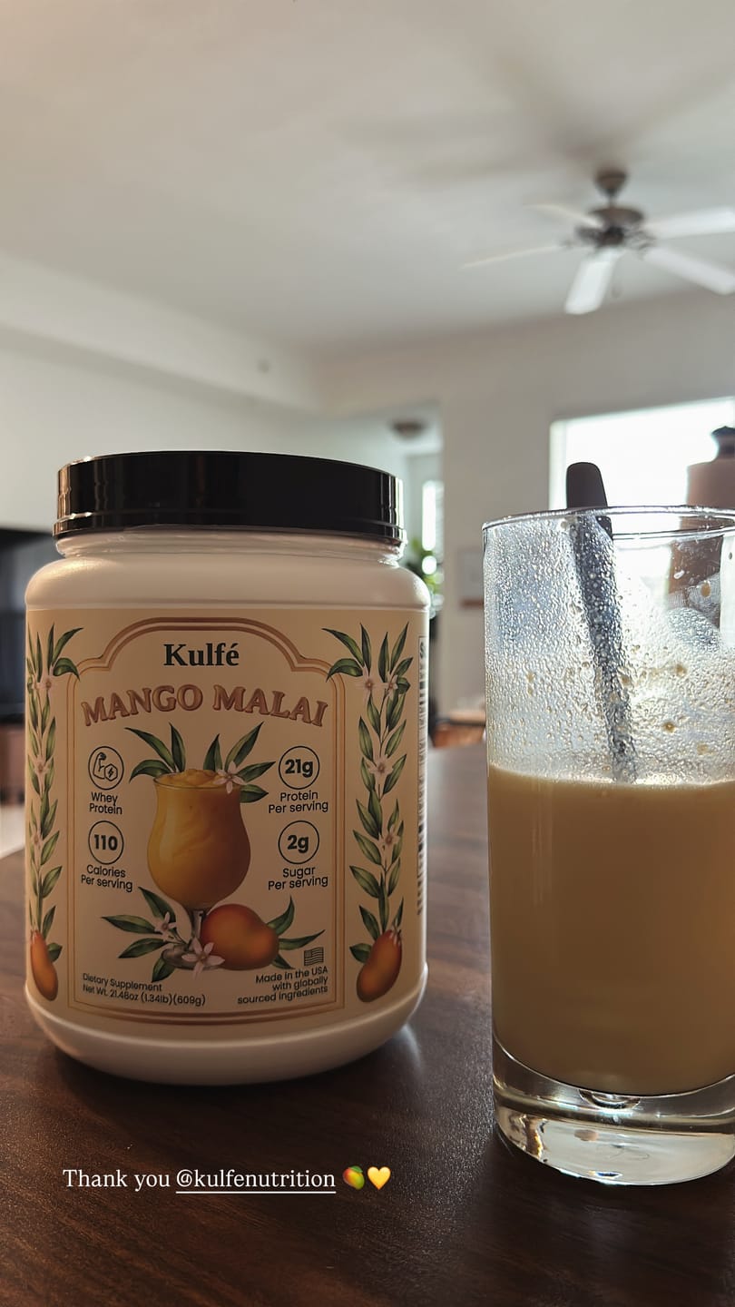 Customer photo review of Mango Malai Whey Protein Powder