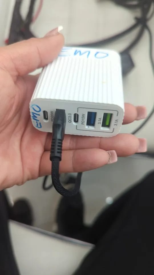 Customer photo review of ⚡ One Charger. Four Devices. Zero Waiting.⚡