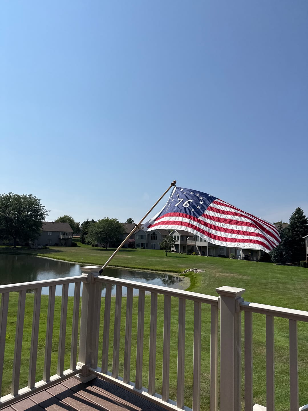 Customer photo review of 3' x 5' Bennington Flag Set