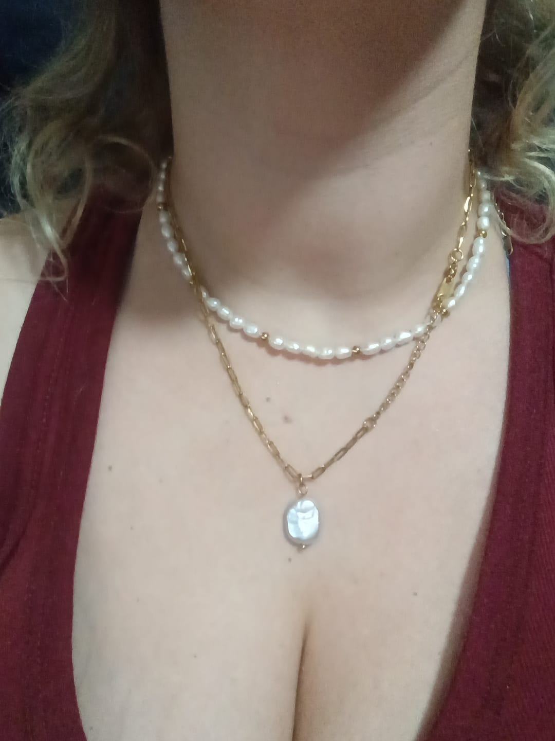Customer photo review of Aloha Pearl and Gold Choker (Bundle)