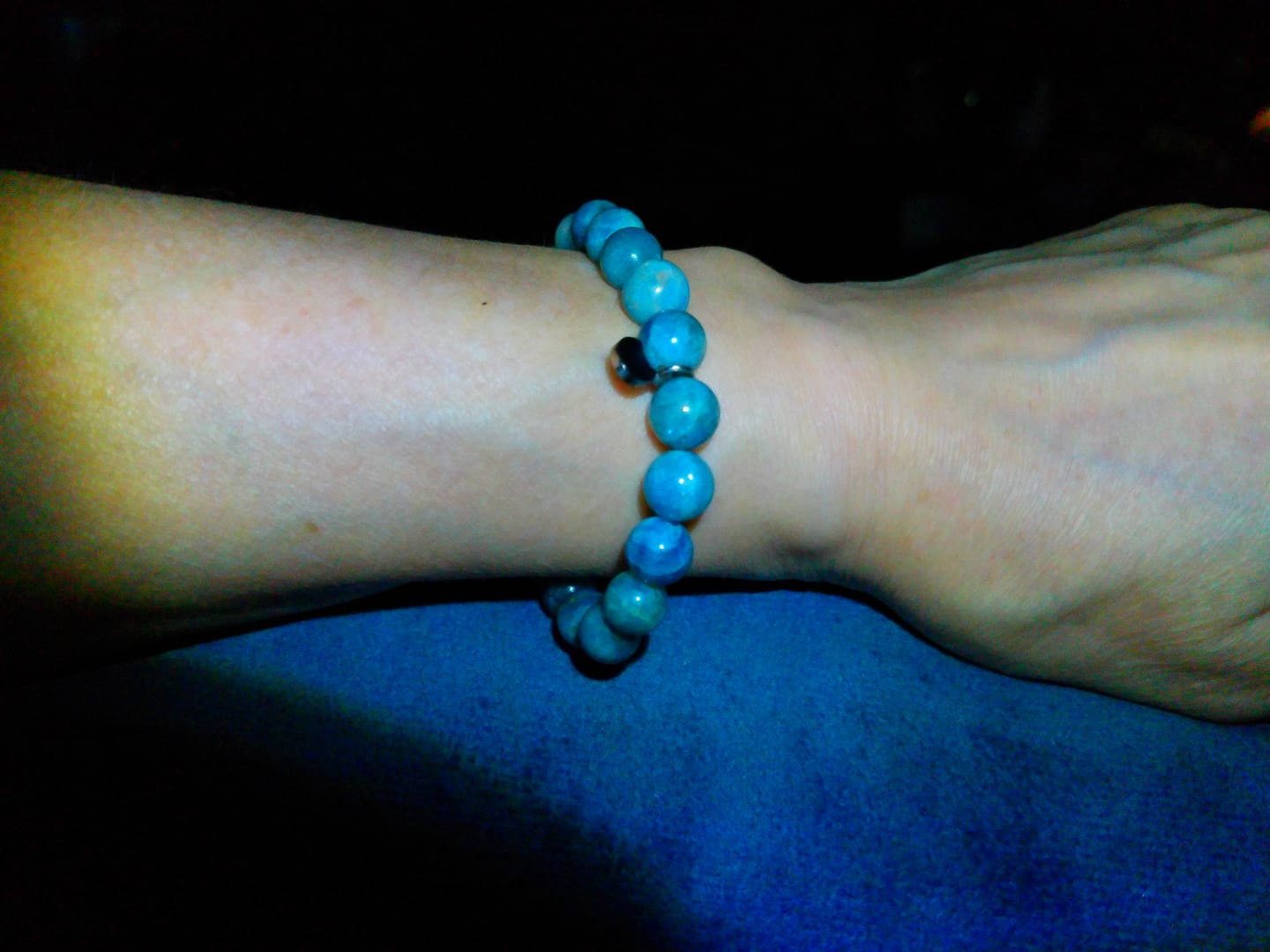 Customer photo review of Blue Apatite Bracelet
