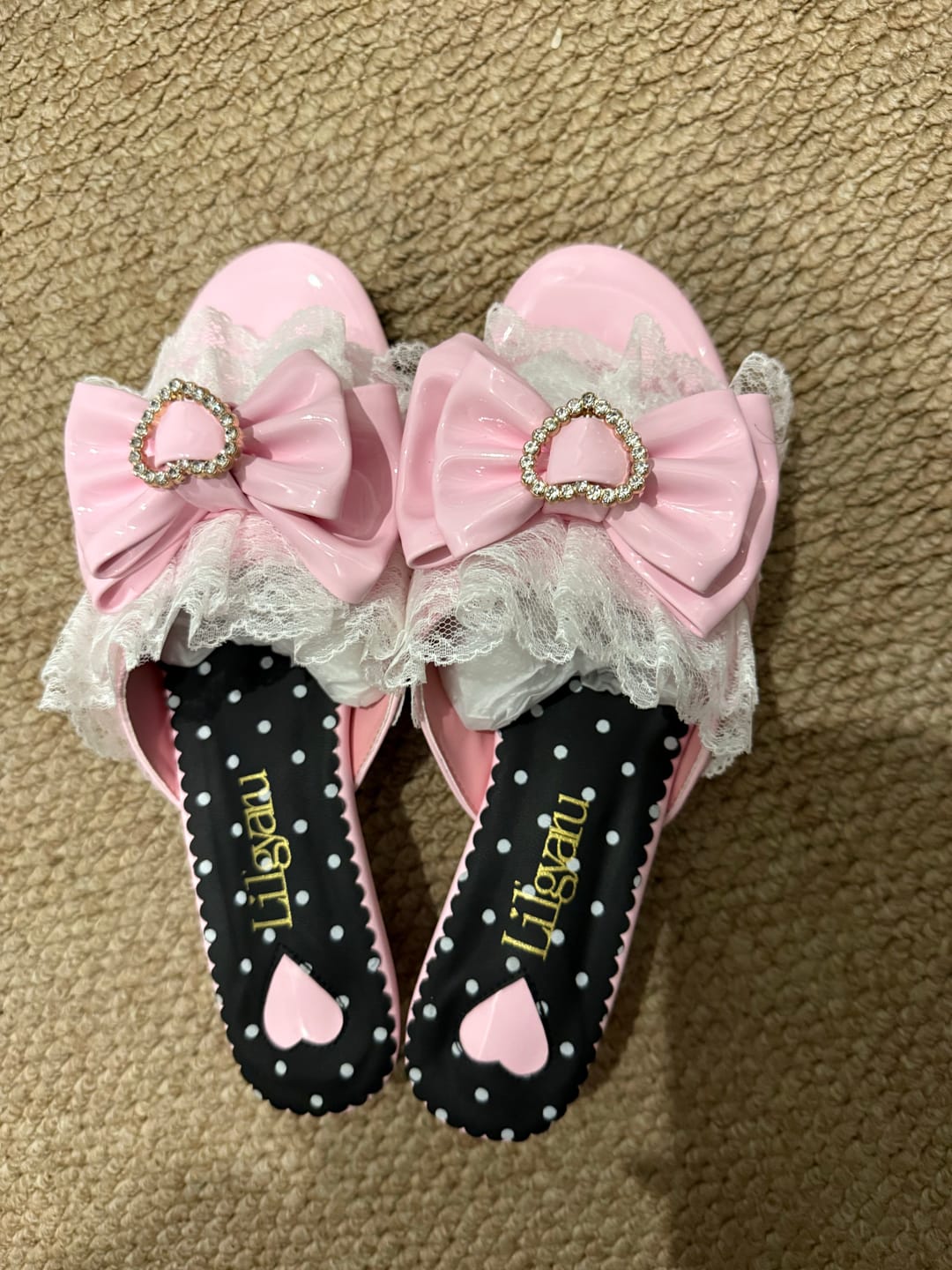 Customer photo review of Hime-style high heels, 4cm wedge heel with bow