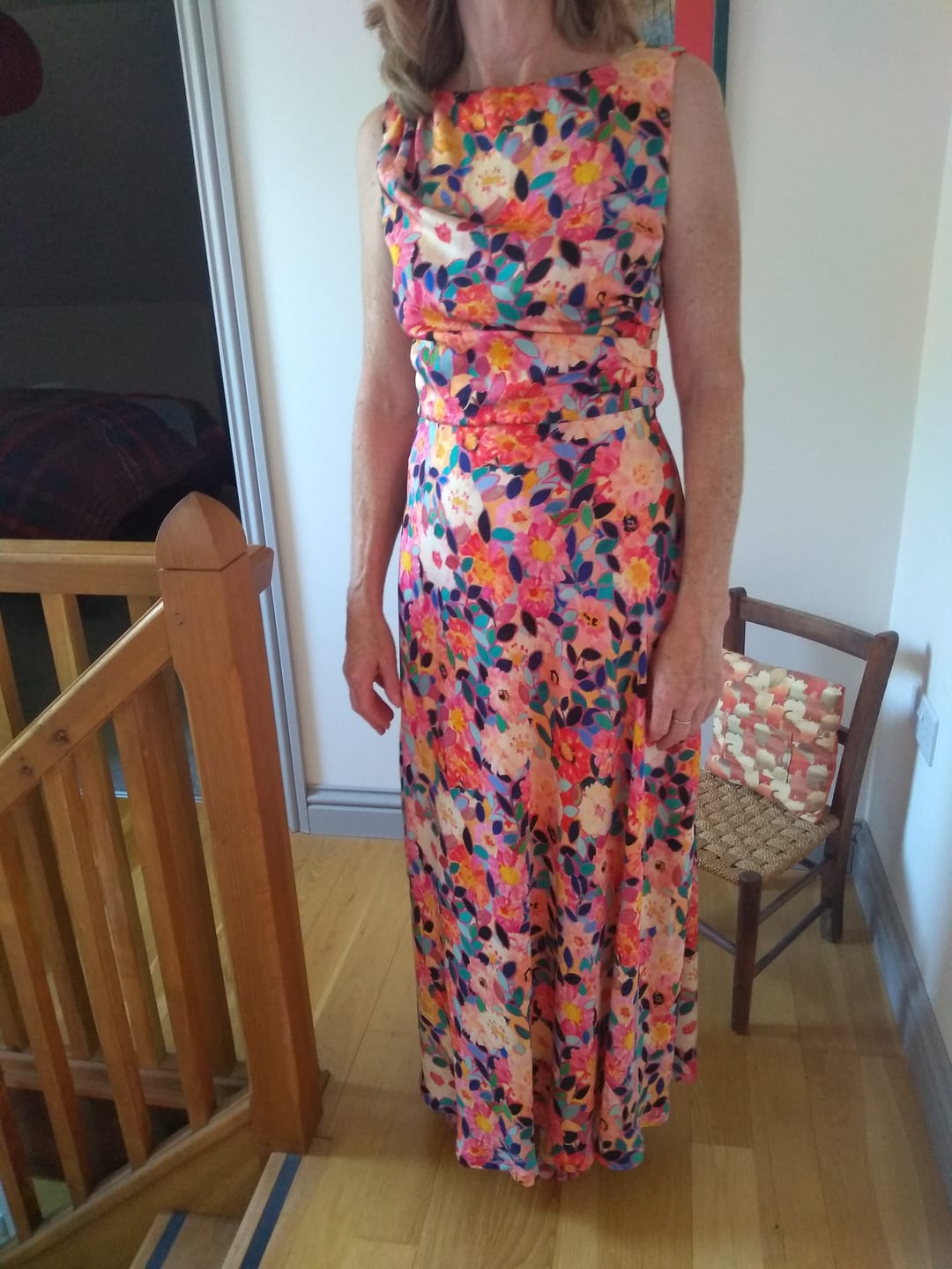 Customer photo review of Blossom Burst Viscose Satin Fabric