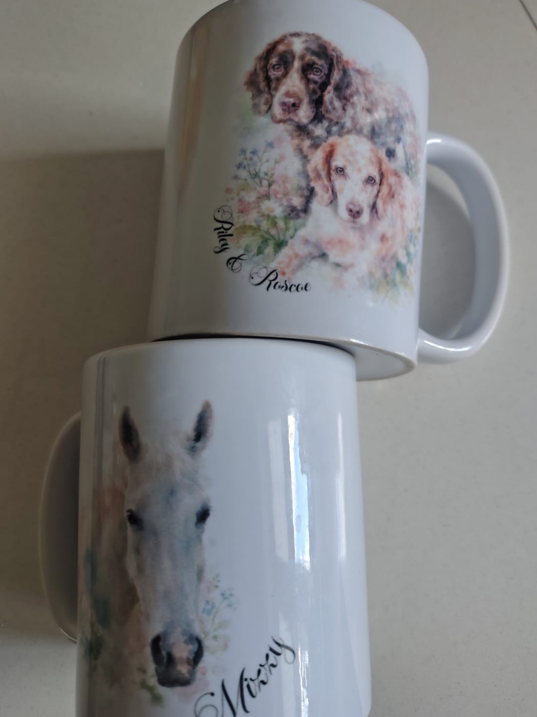 Customer photo review of Watercolour Realistic Portrait - Personalised Mug