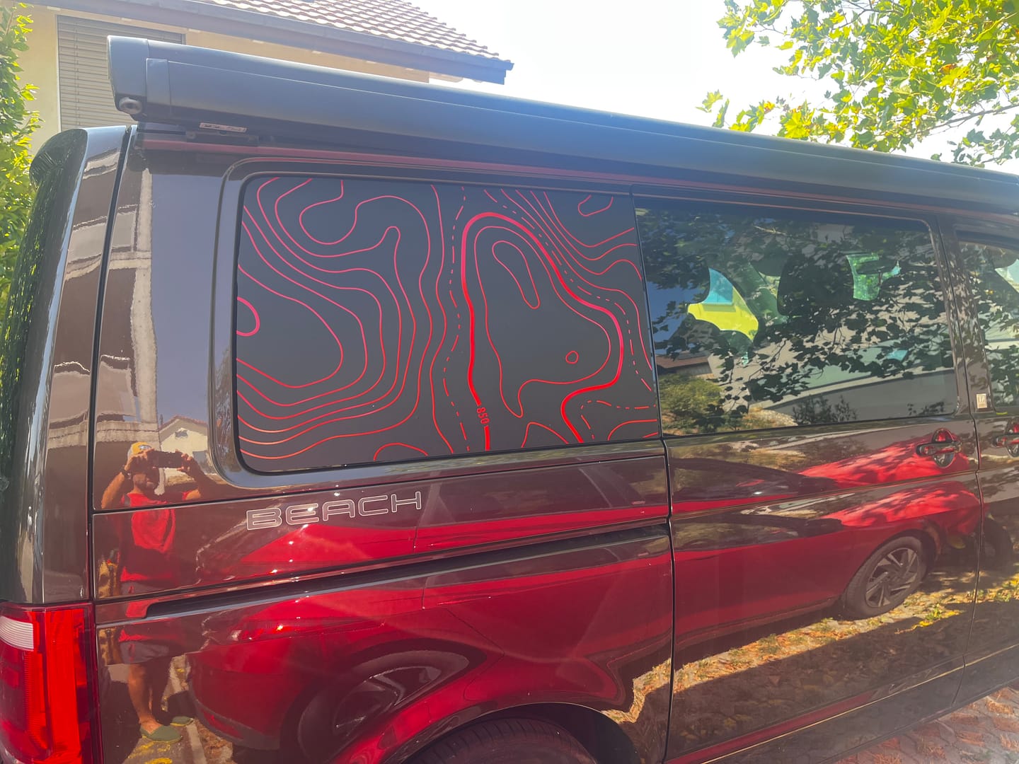 Customer photo review of VW T5/T6 Layered Topographic Map Decal – Multivan, Transporter, California, Caravelle - Set of 2
