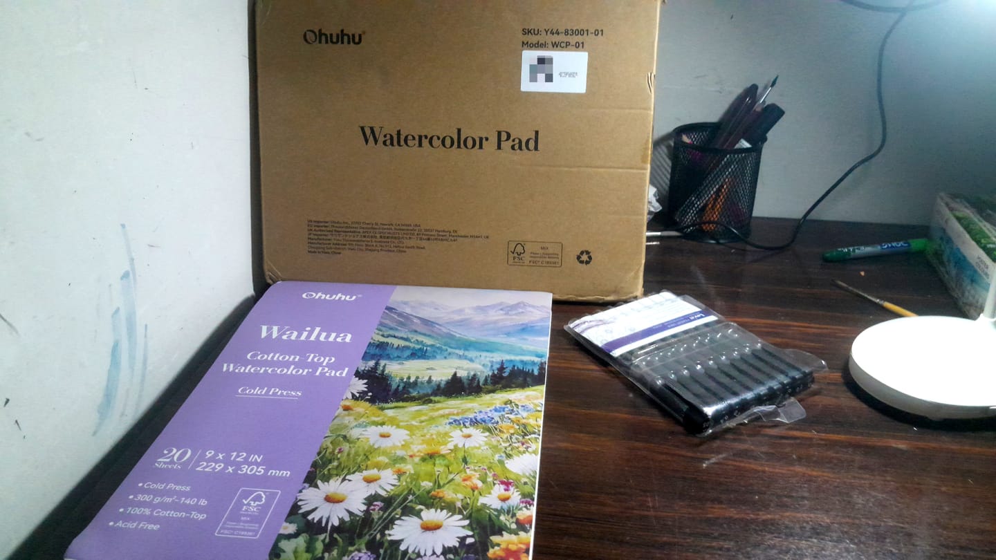 Customer photo review of Ohuhu Wailua Cotton-Top Watercolor Pad