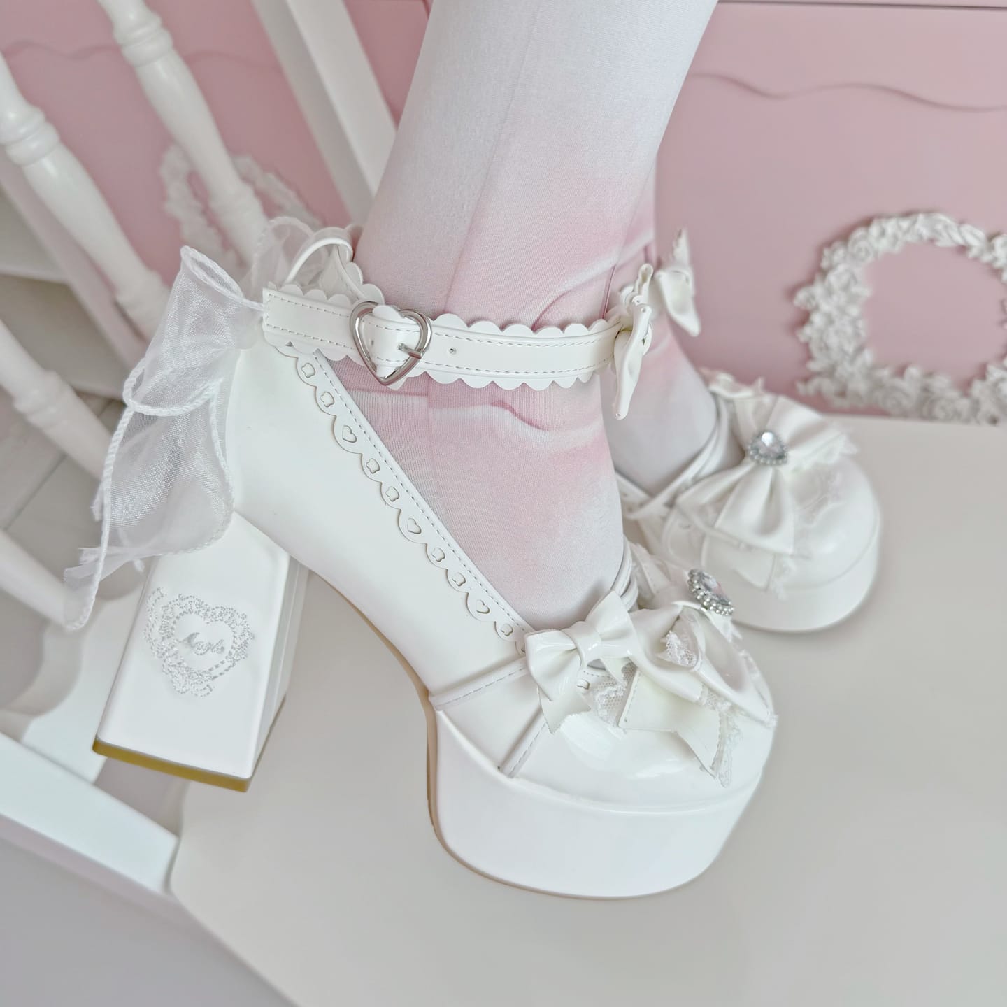 Customer photo review of Kitty Heart Platform Mary Jane Heels