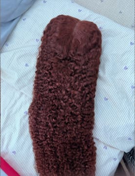 Customer photo review of Wavymy Wear & Go Reddish Brown 7x5 Glueless Lace Wigs Human Hair 180% Density