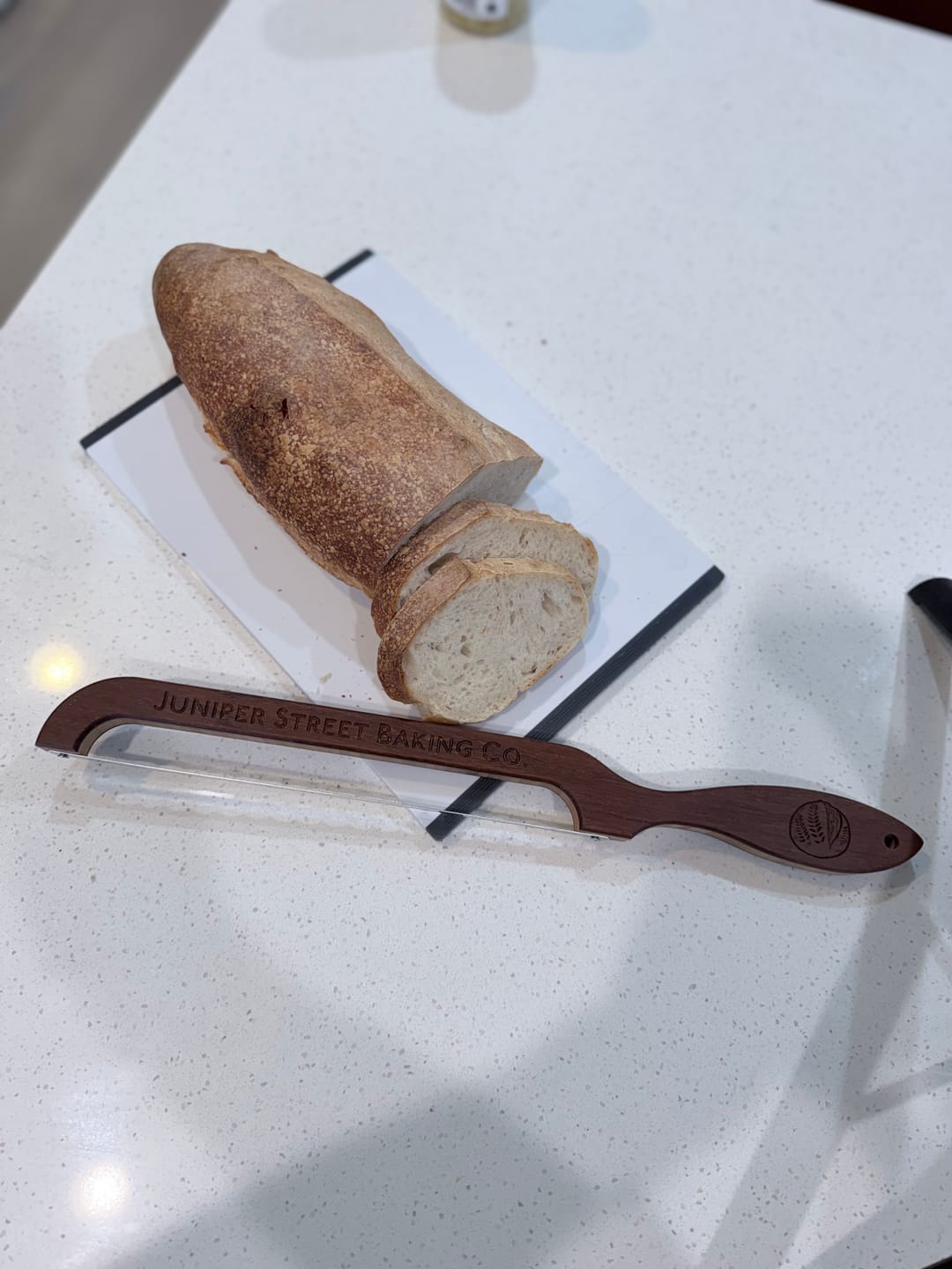 Customer photo review of Sourdough Bread Knife — Engraved Artisan Slicing Knife