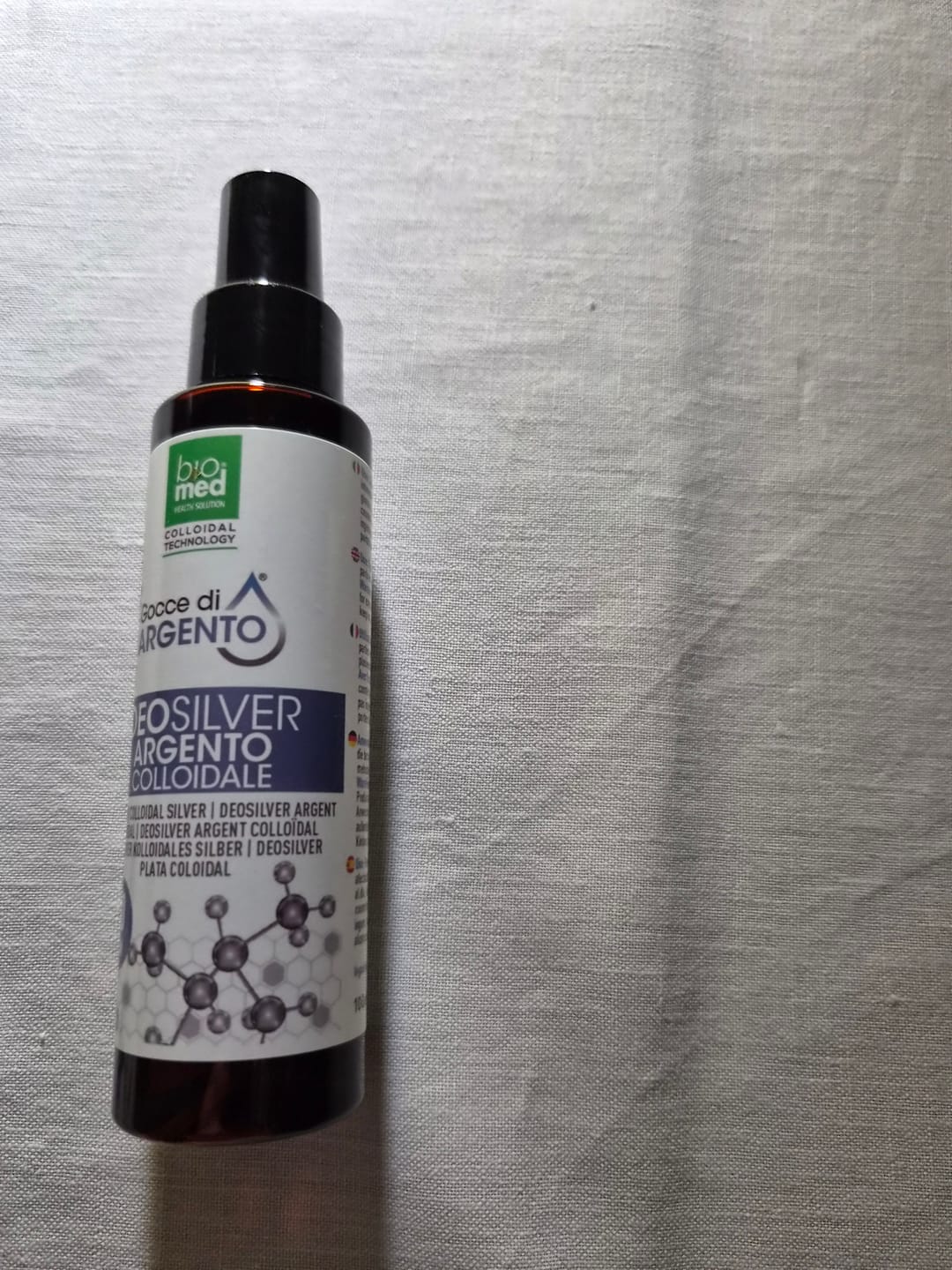 Customer photo review of Deodorante Naturale Spray all'Argento 40 ppm - 100ml