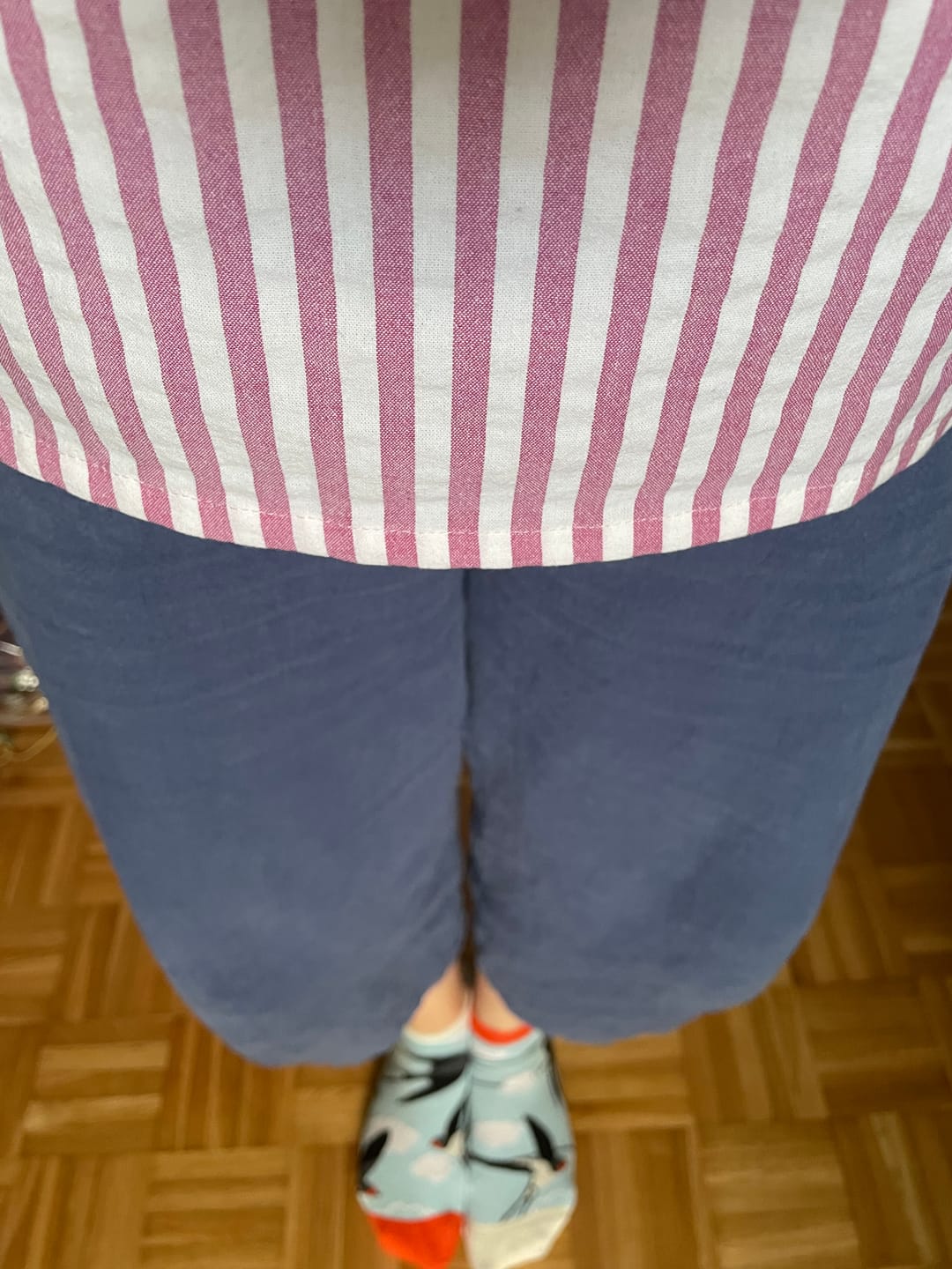 Customer photo review of Pantalon Briac - lin stone wash bleu indigo